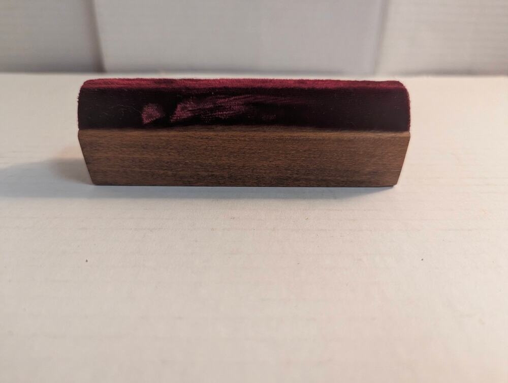 Vintage Wooden Record Cleaner Brush Velvet Cleaning Pad Mid Century Audio